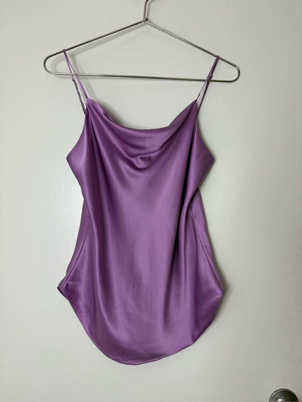 Cinq a Sept Marta, purple silk, adjustable strap, strappy blouse S